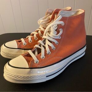 Converse Chuck Taylor 70 High Top Sneakers Orange Salmon color  Size 8.5 women’s